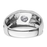 IBGoodman 14K White Gold Ring with Black Rhodium 0.38 Carat Lab Grown Diamond VS SI+ G+ Complete Satin Men's view 5