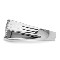 IBGoodman 14K White Gold Ring with Black Rhodium 0.50 Carat Lab Grown Diamond VS SI+ G+ Complete Satin Men's view 3