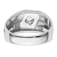 IBGoodman 14K White Gold Ring with Black Rhodium 0.50 Carat Lab Grown Diamond VS SI+ G+ Complete Satin Men's view 5