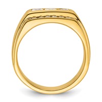 IBGoodman 14K Yellow Gold 1.12 Carat Lab Grown Diamond VS SI+ G+ Complete Polished and Satin Men's Ring view 2