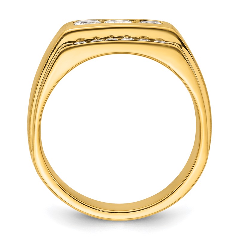 IBGoodman 14k 1 1/8 carat Lab Grown Diamond VS/SI+ G+ Complete Polished and Satin Men's Ring