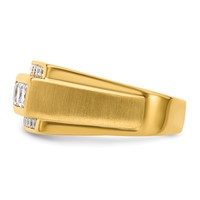 IBGoodman 14K Yellow Gold 1.12 Carat Lab Grown Diamond VS SI+ G+ Complete Polished and Satin Men's Ring view 3