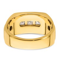 IBGoodman 14K Yellow Gold 1.12 Carat Lab Grown Diamond VS SI+ G+ Complete Polished and Satin Men's Ring view 5