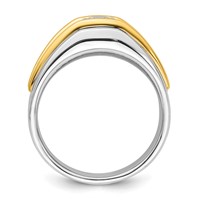 IBGoodman 14K Two-tone 0.50 Carat Lab Grown Diamond VS SI+ G+ Three Stone Complete Men's Ring view 2