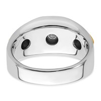 IBGoodman 14K Two-tone 0.50 Carat Lab Grown Diamond VS SI+ G+ Three Stone Complete Men's Ring view 5