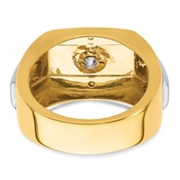 IBGoodman 14K Two-tone 1 Carat Lab Grown Diamond VS SI+ G+ Complete Polished and Satin Men's Ring view 5