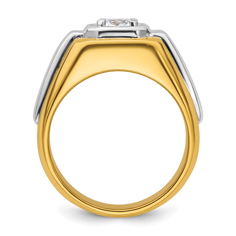 IBGoodman 14k Two-tone 1 carat Lab Grown Diamond VS/SI+ G+ Complete Polished Men's Ring