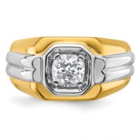 IBGoodman 14K Two-tone 1 Carat Lab Grown Diamond VS SI+ G+ Complete Polished Men's Ring view 4