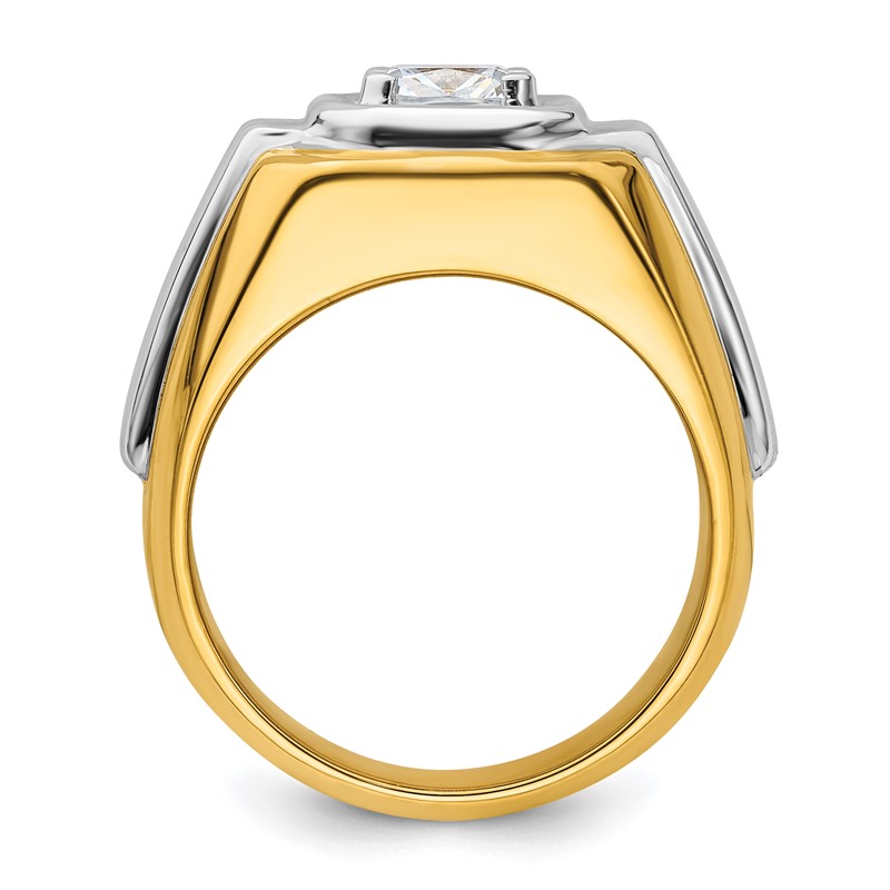 IBGoodman 14k Two-tone 1 1/2 carat Lab Grown Diamond VS/SI+ G+ Complete Polished Men's Ring