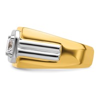 IBGoodman 14K Two-tone 1.50 Carat Lab Grown Diamond VS SI+ G+ Complete Polished Men's Ring view 3