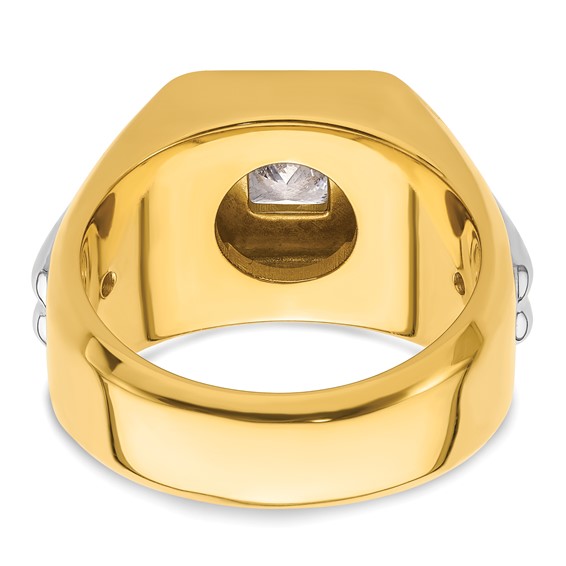 IBGoodman 14k Two-tone 1 1/2 carat Lab Grown Diamond VS/SI+ G+ Complete Polished Men's Ring