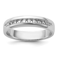 IBGoodman 14K White Gold Polished Nine Stone Men's Ring Mounting view 1