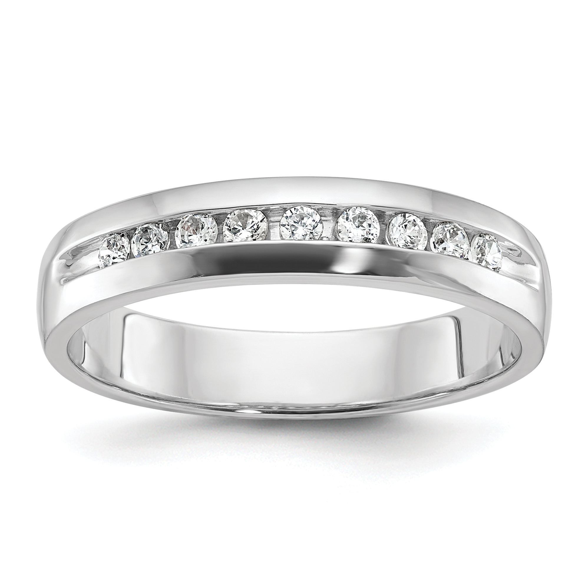 IBGoodman 14k White Gold 1/4 carat Lab Grown Diamond VS/SI+ G+ Nine Stone Complete Polished Men's Ring (B32990-4WLG)