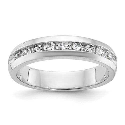 IBGoodman 14K White Gold 0.50 Carat Lab Grown Diamond VS SI+ G+ Nine Stone Complete Polished Men's Ring