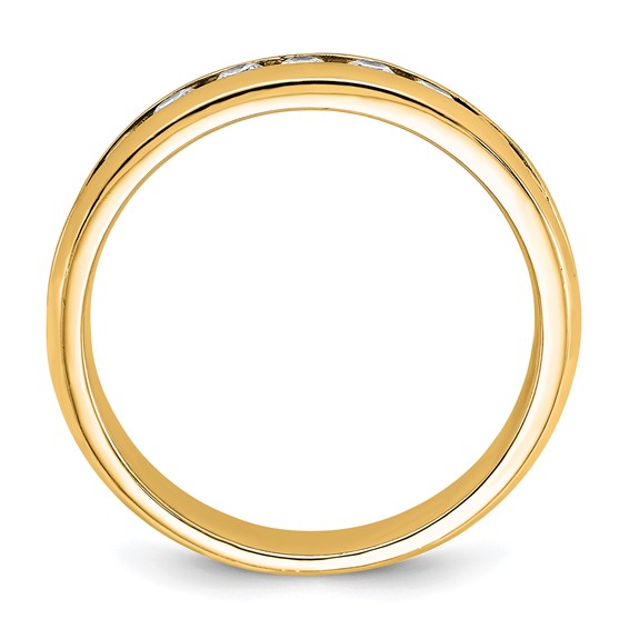 14k Yellow Gold IBGoodman Men's Polished 9-Stone Ring Mounting
