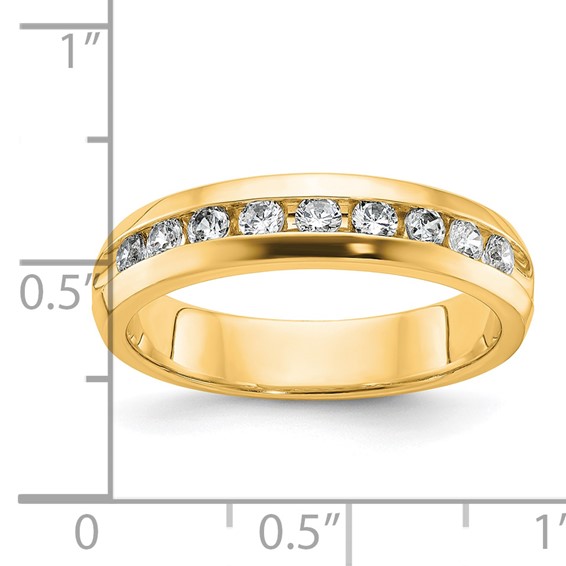 14k Yellow Gold IBGoodman Men's Polished 9-Stone Ring Mounting