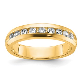 14k Yellow Gold IBGoodman Men's Polished 9-Stone Ring Mounting