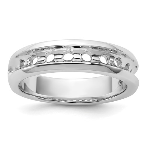 IBGoodman 14K White Gold Polished Nine Stone Men's Ring Mounting