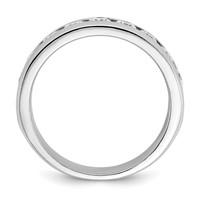 IBGoodman 14K White Gold 1 Carat Lab Grown Diamond VS SI+ G+ Nine Stone Complete Polished Men's Ring view 2