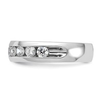 IBGoodman 14K White Gold 1 Carat Lab Grown Diamond VS SI+ G+ Nine Stone Complete Polished Men's Ring view 3