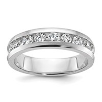 IBGoodman 14K White Gold 1 Carat Lab Grown Diamond VS SI+ G+ Nine Stone Complete Polished Men's Ring view 1