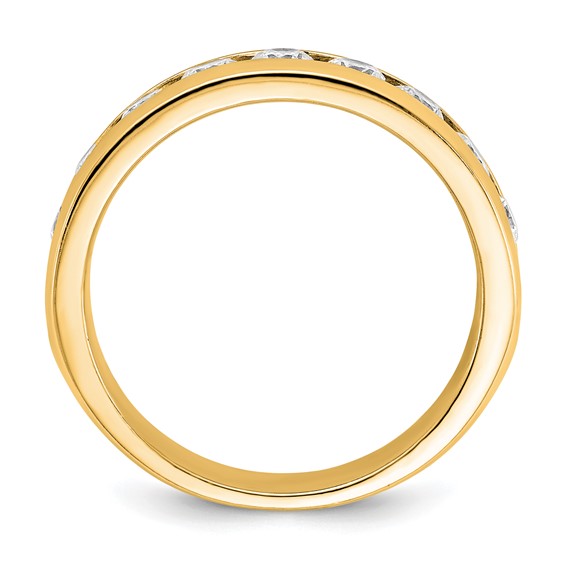 14ky IBGoodman Men's Polished 9-Stone Lab Grown VS/SI+ G+ Dia Ring