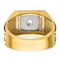 IBGoodman 14K Two Tone Ring with Black Rhodium 1 Carat Lab Grown Diamond VS SI+ G+ Complete Polished and Satin Men's view 5