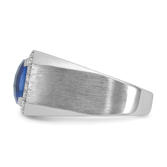 White Gold IBGoodman Men's Cr. Sapphire & Diamond Complete RingS