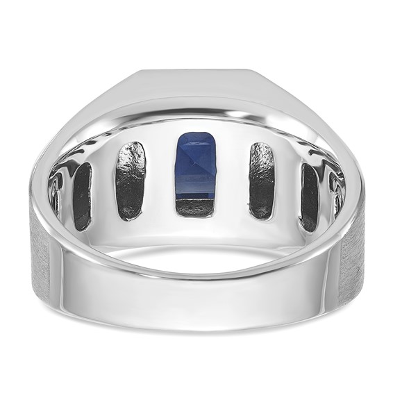 White Gold IBGoodman Men's Cr. Sapphire & Diamond Complete RingS