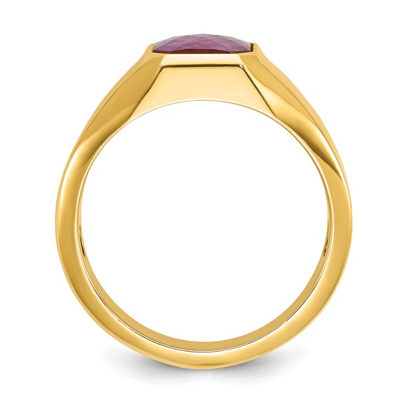 IB Goodman 14k Mens Octagon Ruby Doublet Stone Complete Ring