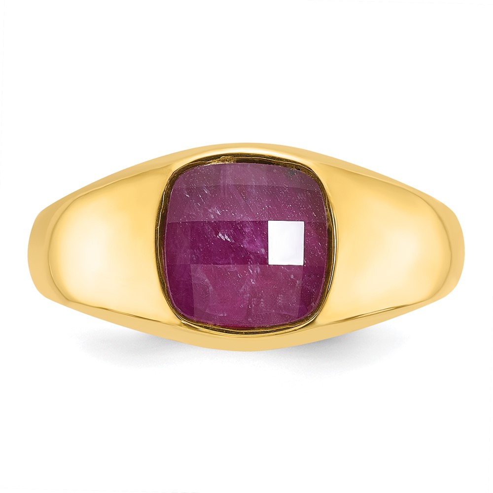 10k IBGoodman Men's Ruby Doublet Stone Complete Ring (B52130-0YCR)