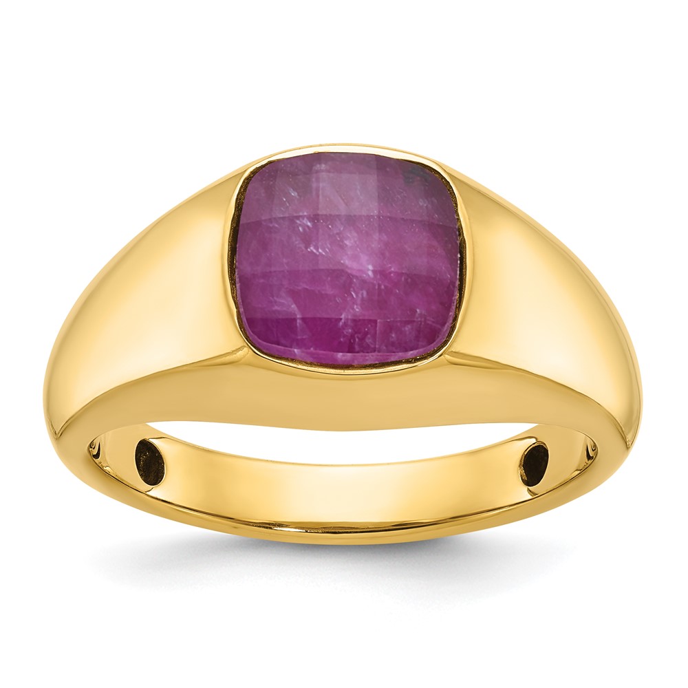 10k IBGoodman Men's Ruby Doublet Stone Complete Ring (B52130-0YCR)
