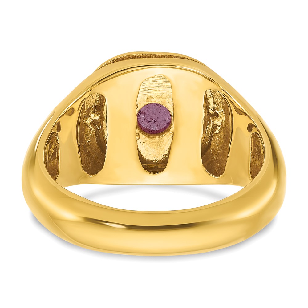 10k IBGoodman Men's Ruby Doublet Stone and Diamond Complete Ring (B52133-0YR/A)