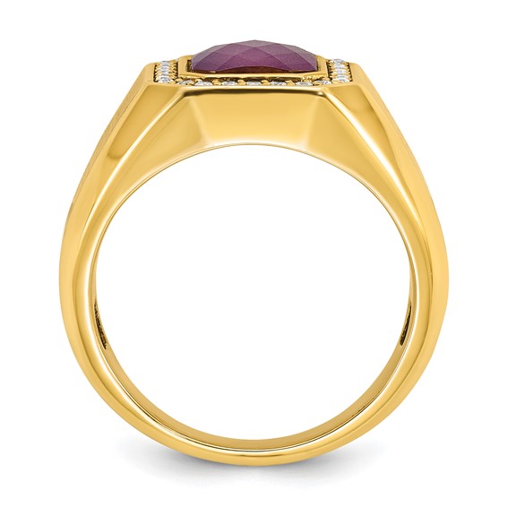 GTS YG DIA/CREATED RUBY DOUBLET RING
