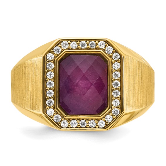 GTS YG DIA/CREATED RUBY DOUBLET RING