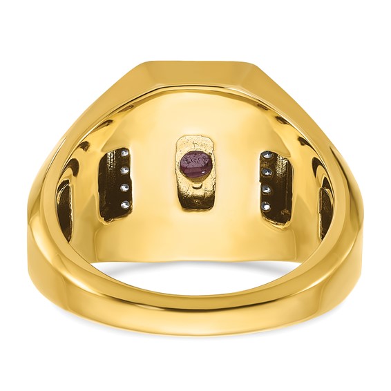 GTS YG DIA/CREATED RUBY DOUBLET RING