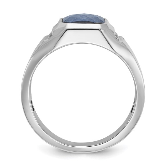 10k White Gold IBGoodman Sapphire Doublet/Diamond Complete Ring