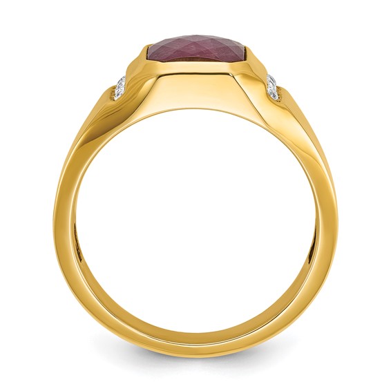 GTS YG DIA/CREATED RUBY DOUBLET RING