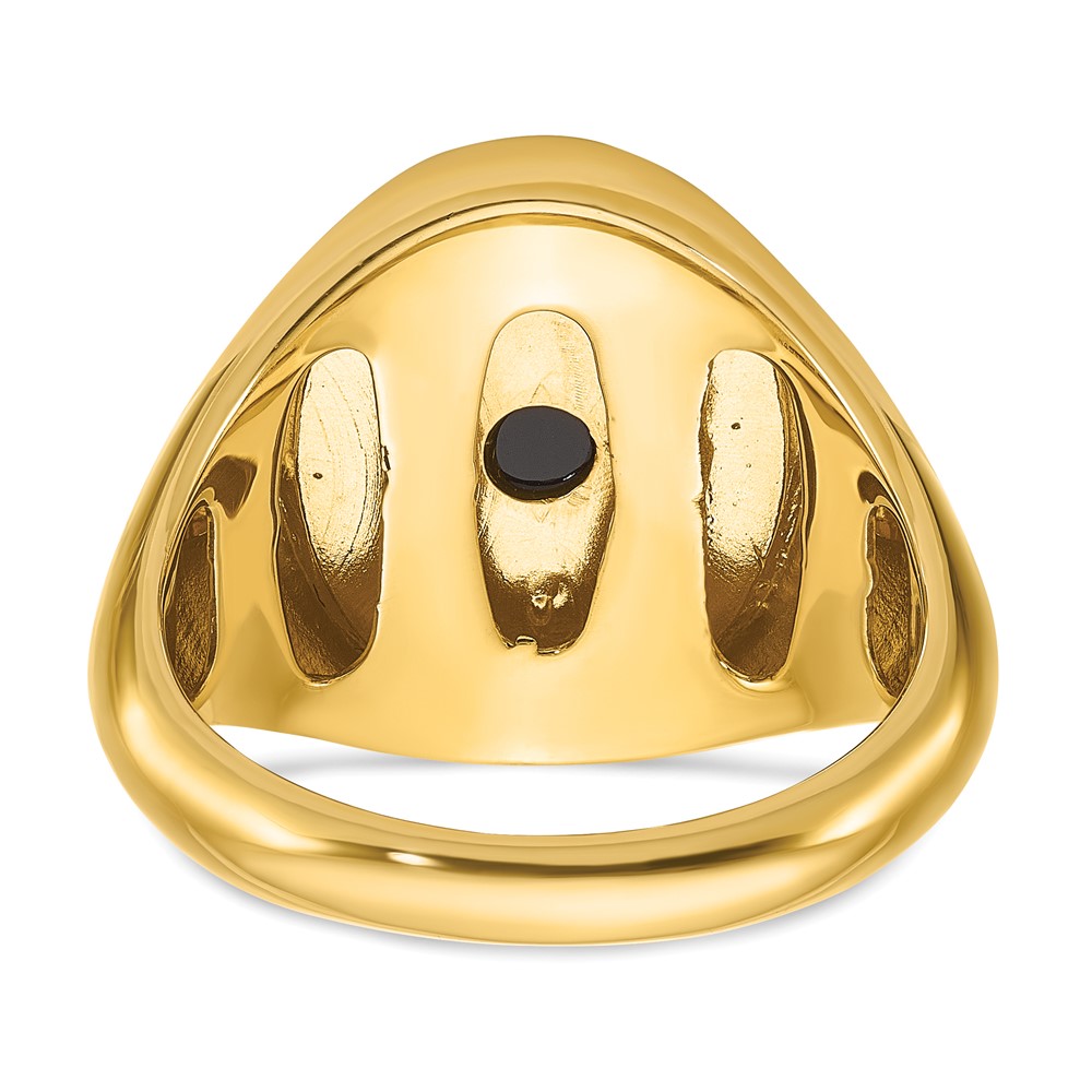 10k IBGoodman Men's Oval Onyx and Diamond Complete Ring (B52139-0YOX/A)