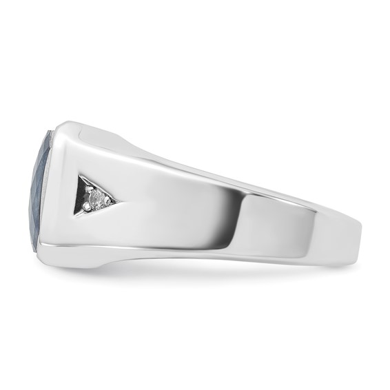 IBGoodman Men's Gemstone Doublet Stone & Diamond Rings