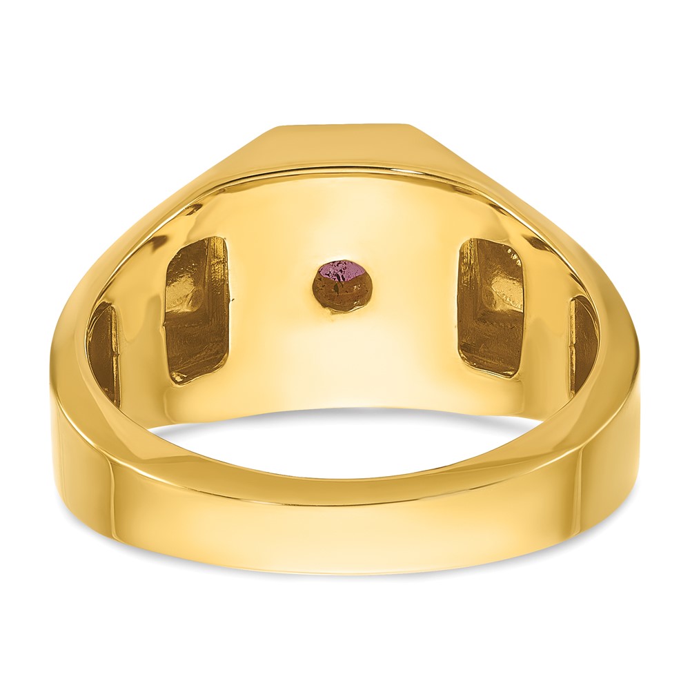 10k IBGoodman Men's Created Ruby Doublet Stone and Diamond Complete Ring (B52140-0YR/A)