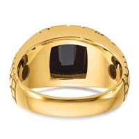 IBGoodman 14K Yellow Gold 0.25 Carat Lab Grown Diamond VS SI+ G+ and Onyx Complete Nugget Men's Ring view 5