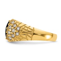 IBGoodman 14K Yellow Gold 0.25 Carat Lab Grown Diamond VS SI+ G+ and Onyx Complete Nugget Men's Ring view 4