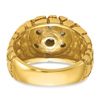 IBGoodman 14K Two-Tone 1 Carat Lab Grown Diamond VS SI+ G+ Complete Men's Textured Cluster Nugget Ring view 5