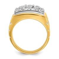 IBGoodman 14K with White Rhodium Polished Satin and Grooved Men's Cluster Ring Mounting view 2