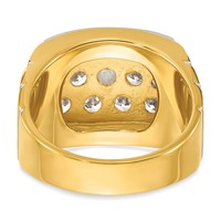 IBGoodman 14K with White Rhodium Polished Satin and Grooved Men's Cluster Ring Mounting view 5