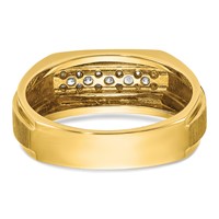 IBGoodman 14K Yellow Gold 0.25 Carat Lab Grown Diamond VS SI+ G+ Complete Polished and Satin Five Stone Men's Ring view 5
