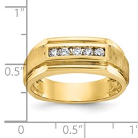 IBGoodman 14K Yellow Gold Polished and Satin Five Stone Men's Ring Mounting view 3