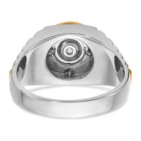 IBGoodman 14K Two Tone 0.38 Carat Lab Grown Diamond VS SI+ G+ Complete Polished Satin and Textured Men's Ring view 5