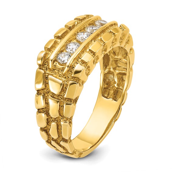 IB Goodman 14k Mens 1/3 carat Diamond Nugget Complete Ring
